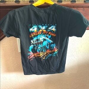 9th Life Kids Size Small Black 4x4 Extreme Off-Road Graphic T-Shirt Short Sleeve